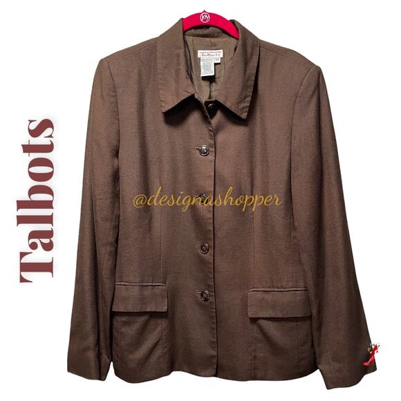 Classy Women's Talbots Chocolate Brown Blazer Size 10 - Picture 1 of 7